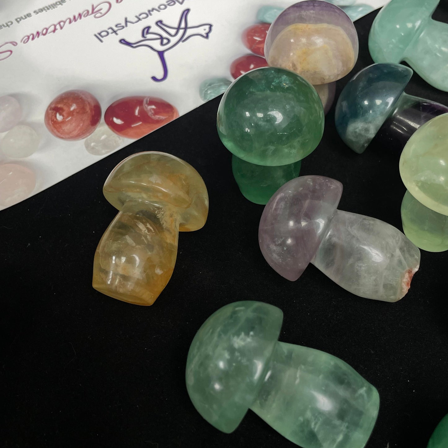 2" Natural Crystal Fluorite Mushroom, Collectible Decor for Feng Shui & Energy Balancing - Unique Home Accent Piece