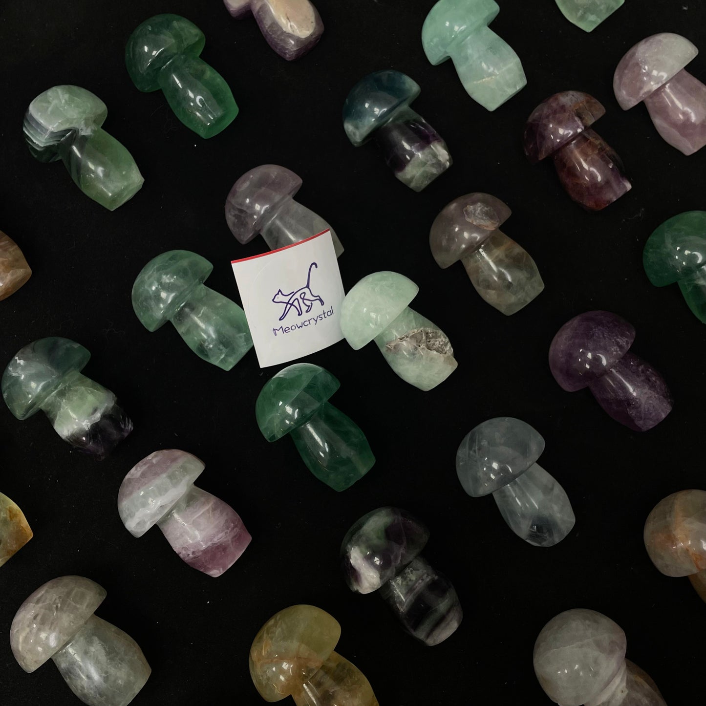 2" Natural Crystal Fluorite Mushroom, Collectible Decor for Feng Shui & Energy Balancing - Unique Home Accent Piece