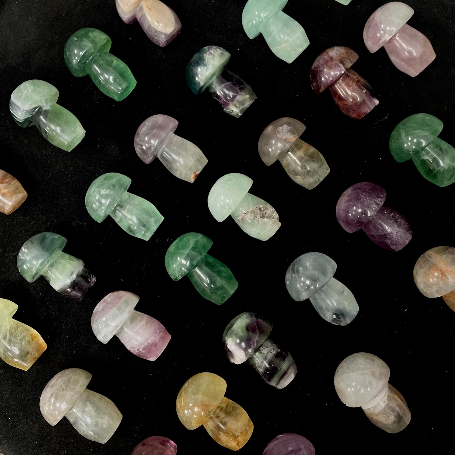 2" Natural Crystal Fluorite Mushroom, Collectible Decor for Feng Shui & Energy Balancing - Unique Home Accent Piece