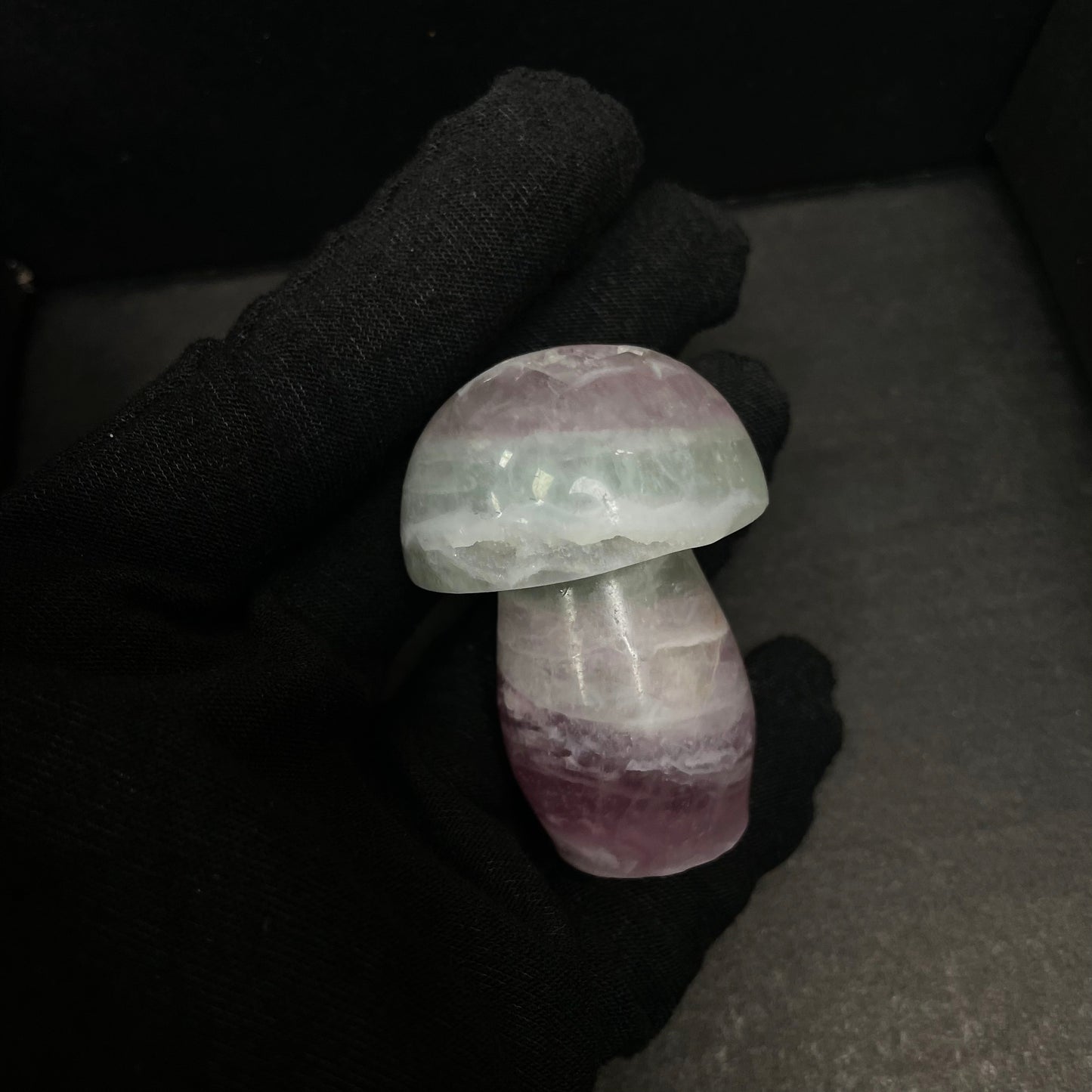 2" Natural Crystal Fluorite Mushroom, Collectible Decor for Feng Shui & Energy Balancing - Unique Home Accent Piece