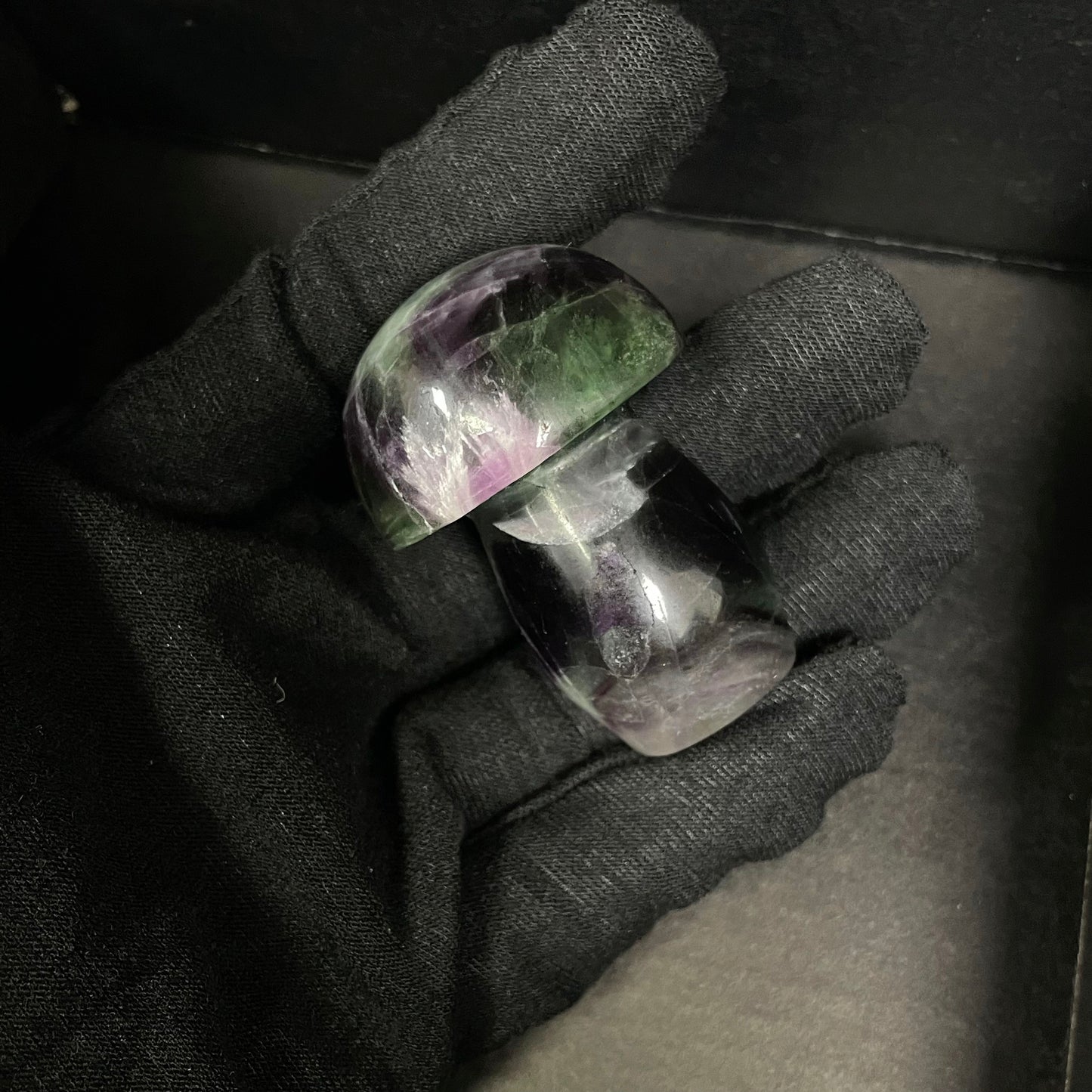 2" Natural Crystal Fluorite Mushroom, Collectible Decor for Feng Shui & Energy Balancing - Unique Home Accent Piece