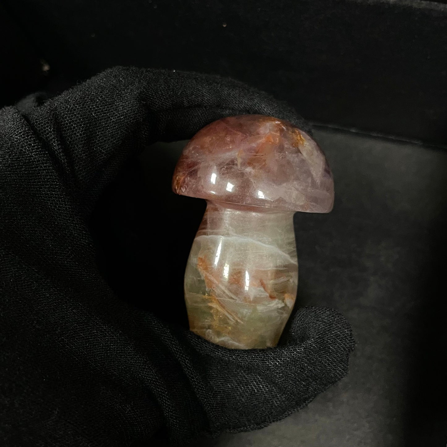 2" Natural Crystal Fluorite Mushroom, Collectible Decor for Feng Shui & Energy Balancing - Unique Home Accent Piece