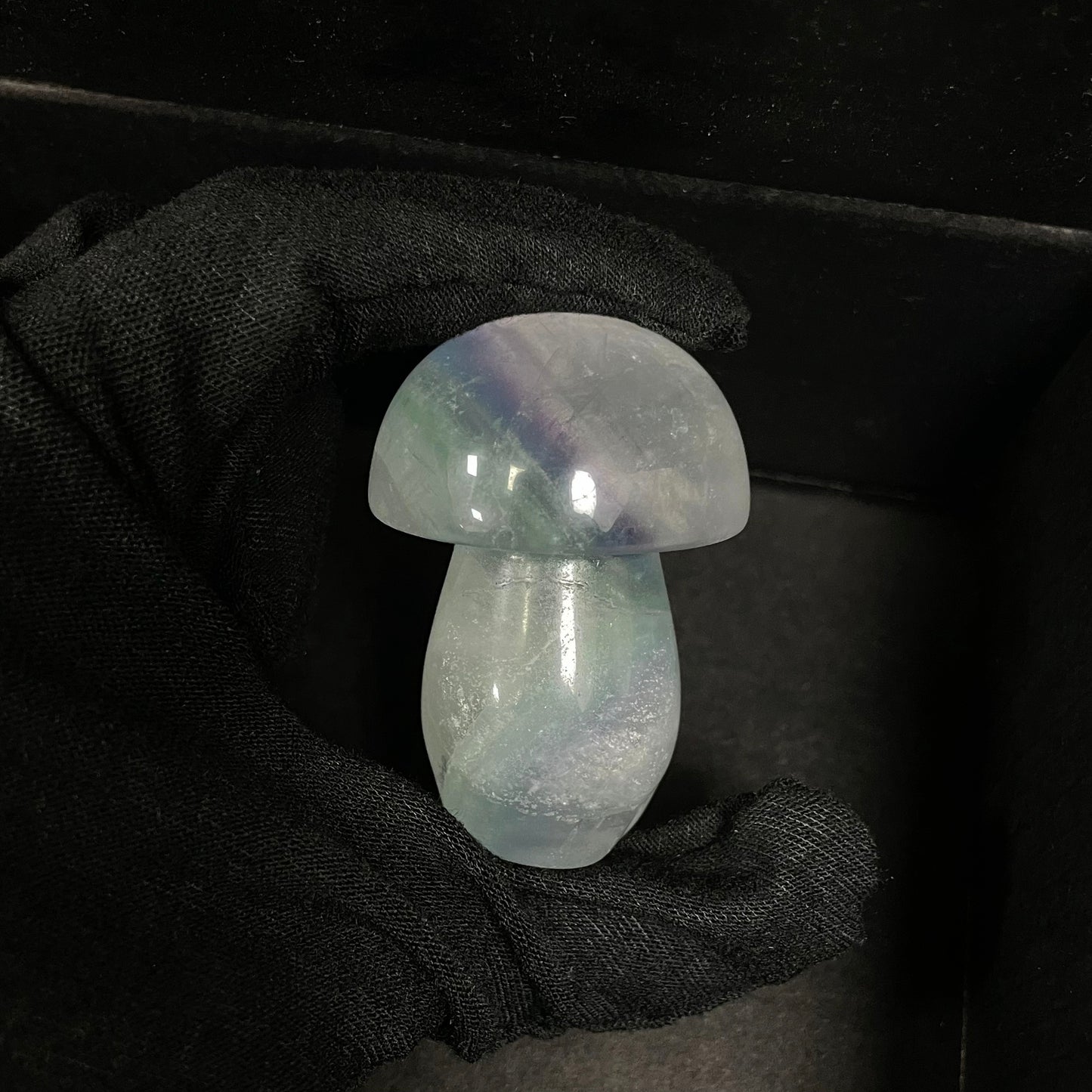 2" Natural Crystal Fluorite Mushroom, Collectible Decor for Feng Shui & Energy Balancing - Unique Home Accent Piece