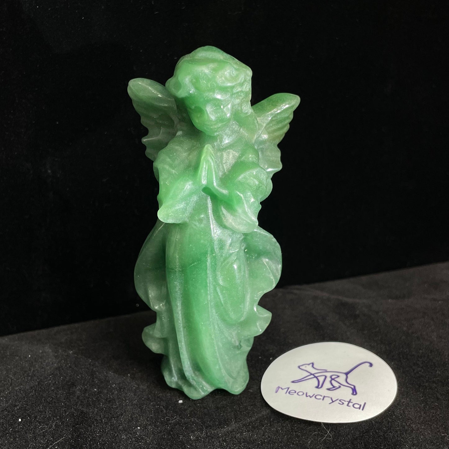 4"" Natural Crystal Angel Carving - Collectible Feng Shui Decor, Energy Harmonizing Ornament, Unique Home Accent & Spiritual Art