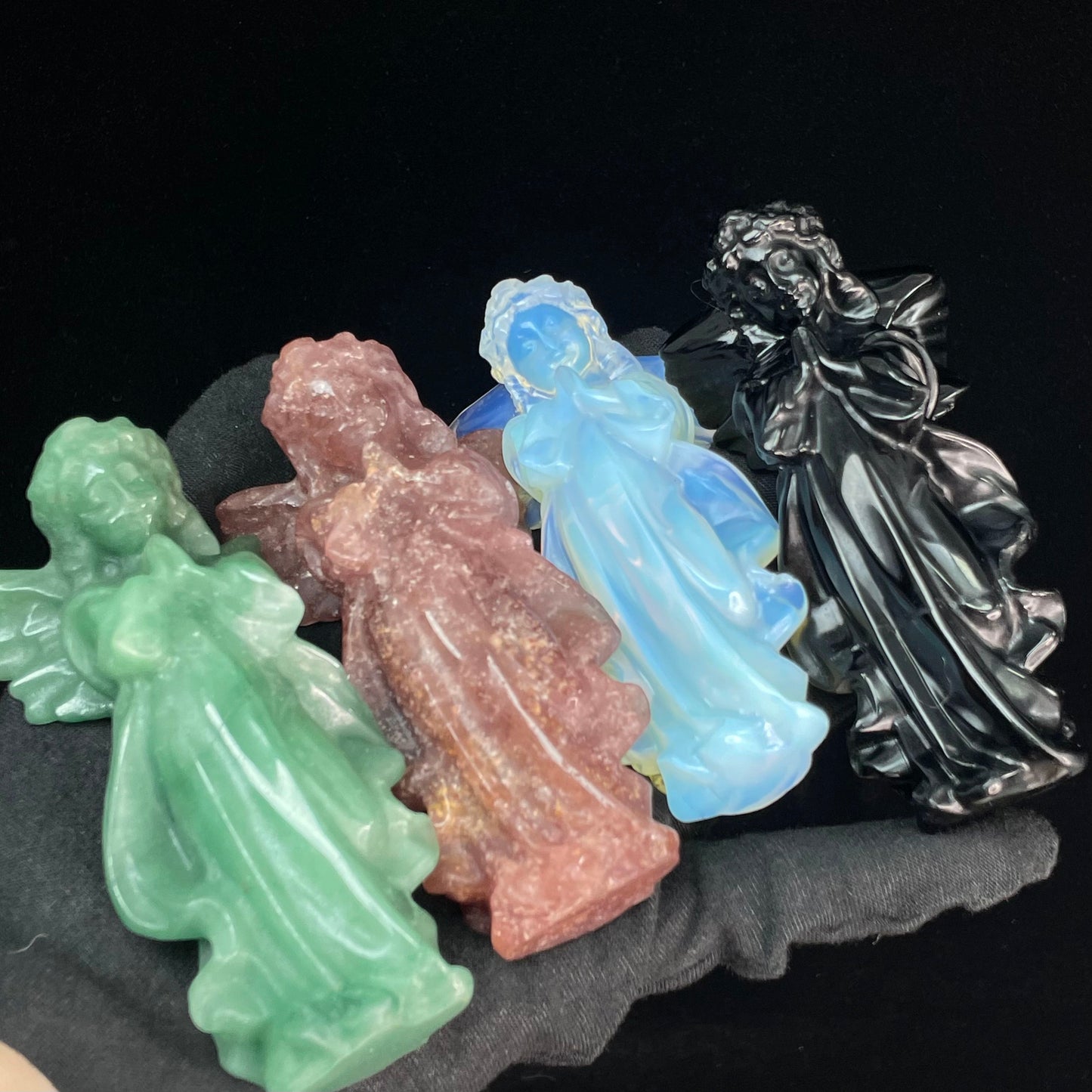 4"" Natural Crystal Angel Carving - Collectible Feng Shui Decor, Energy Harmonizing Ornament, Unique Home Accent & Spiritual Art