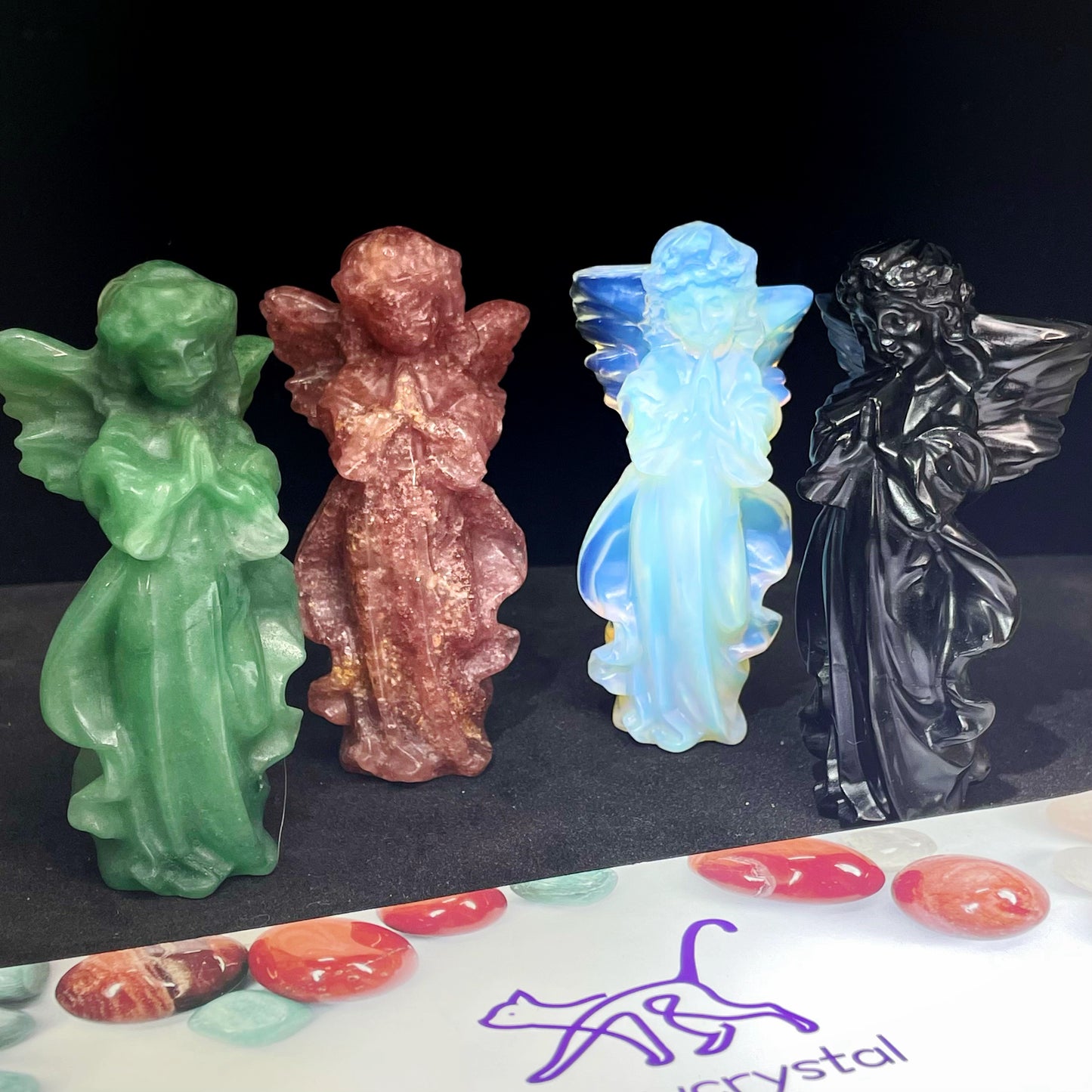 4"" Natural Crystal Angel Carving - Collectible Feng Shui Decor, Energy Harmonizing Ornament, Unique Home Accent & Spiritual Art