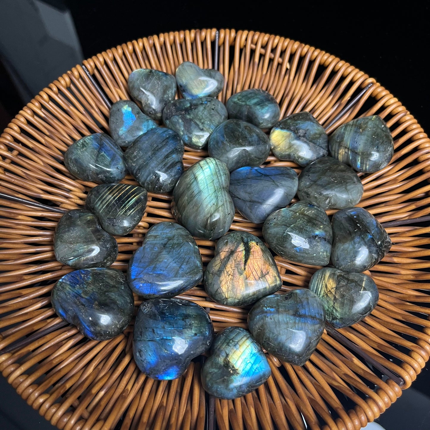 4cm Labradorite Heart – Iridescent Glow, Eases Anxiety & Lifts Moods. Sparks Hope, Cute Self-Care Decor for Good Vibes