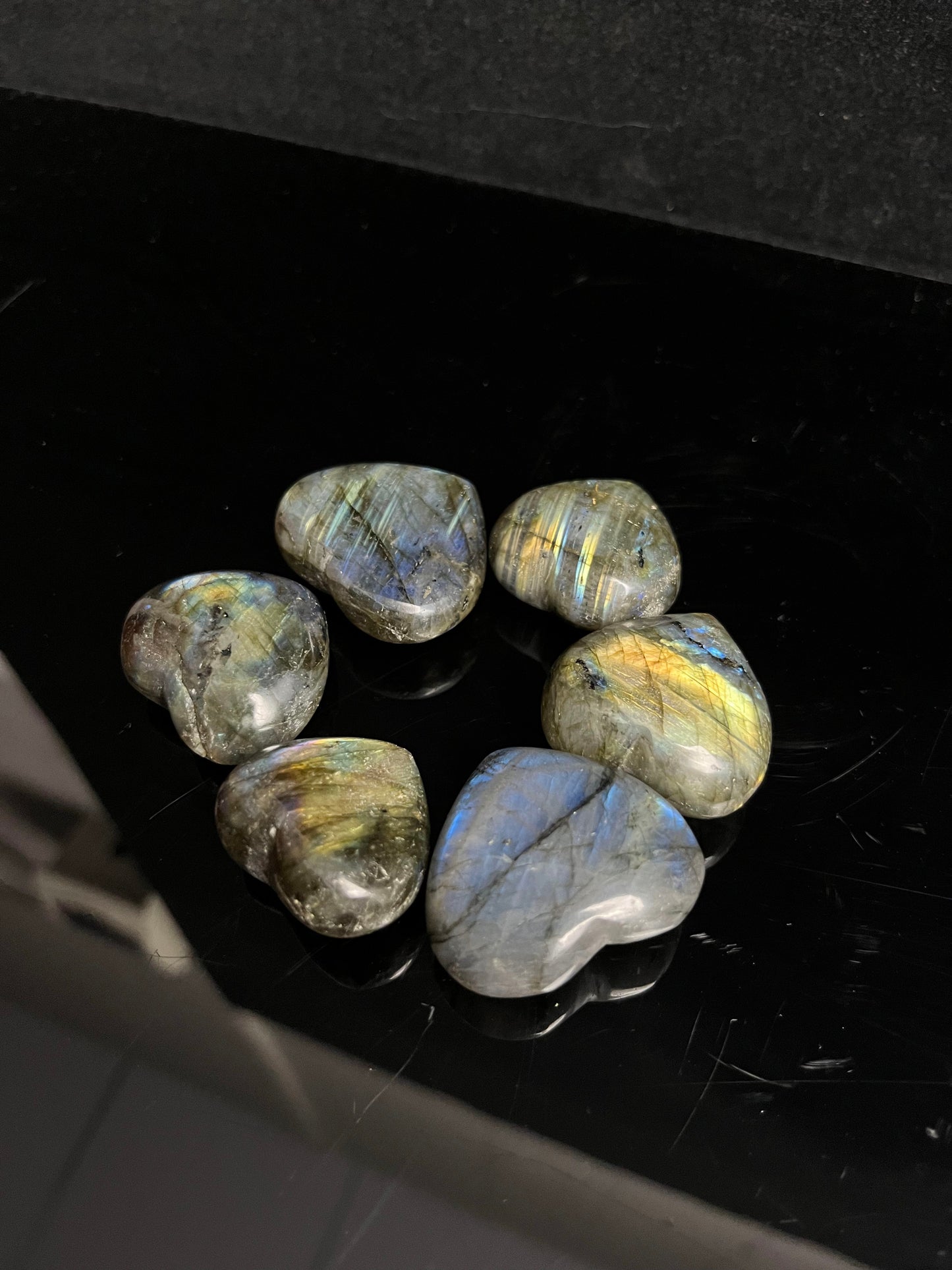 4cm Labradorite Heart – Iridescent Glow, Eases Anxiety & Lifts Moods. Sparks Hope, Cute Self-Care Decor for Good Vibes
