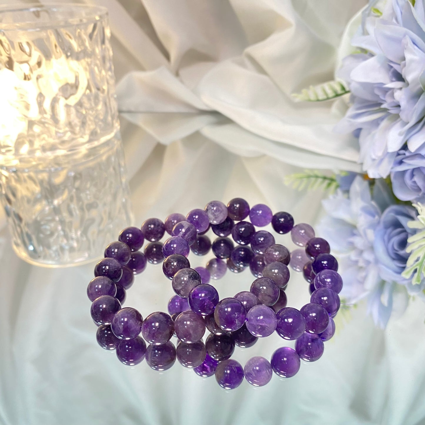 Dream amethyst crystal bracelet 9mm+ beacelet natural crystal collector ornaments Christmas Gift Crystal Healing Jewellery