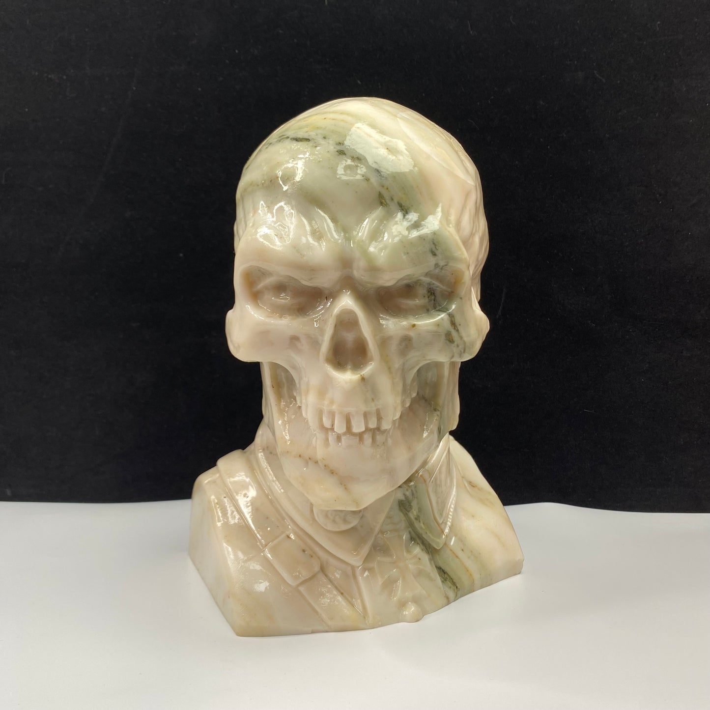 Large Carving white jade skull man