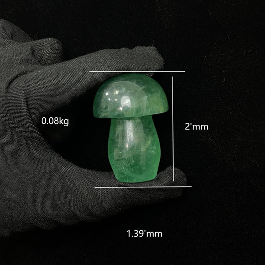 2" Natural Crystal Fluorite Mushroom, Collectible Decor for Feng Shui & Energy Balancing - Unique Home Accent Piece