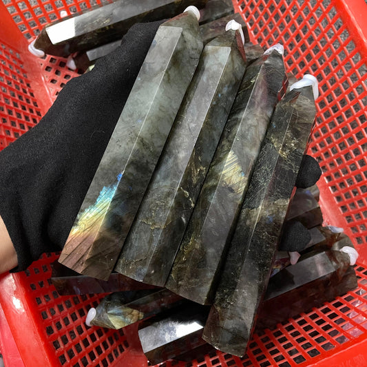 6"" Natural Labradorite Tower – Feng Shui Gem, Energy Balancer, Mood Lifter & Focus Booster. Collectible Decor for Home/Office