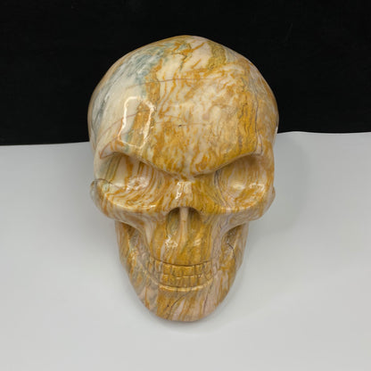 Large Carving white jade human skull