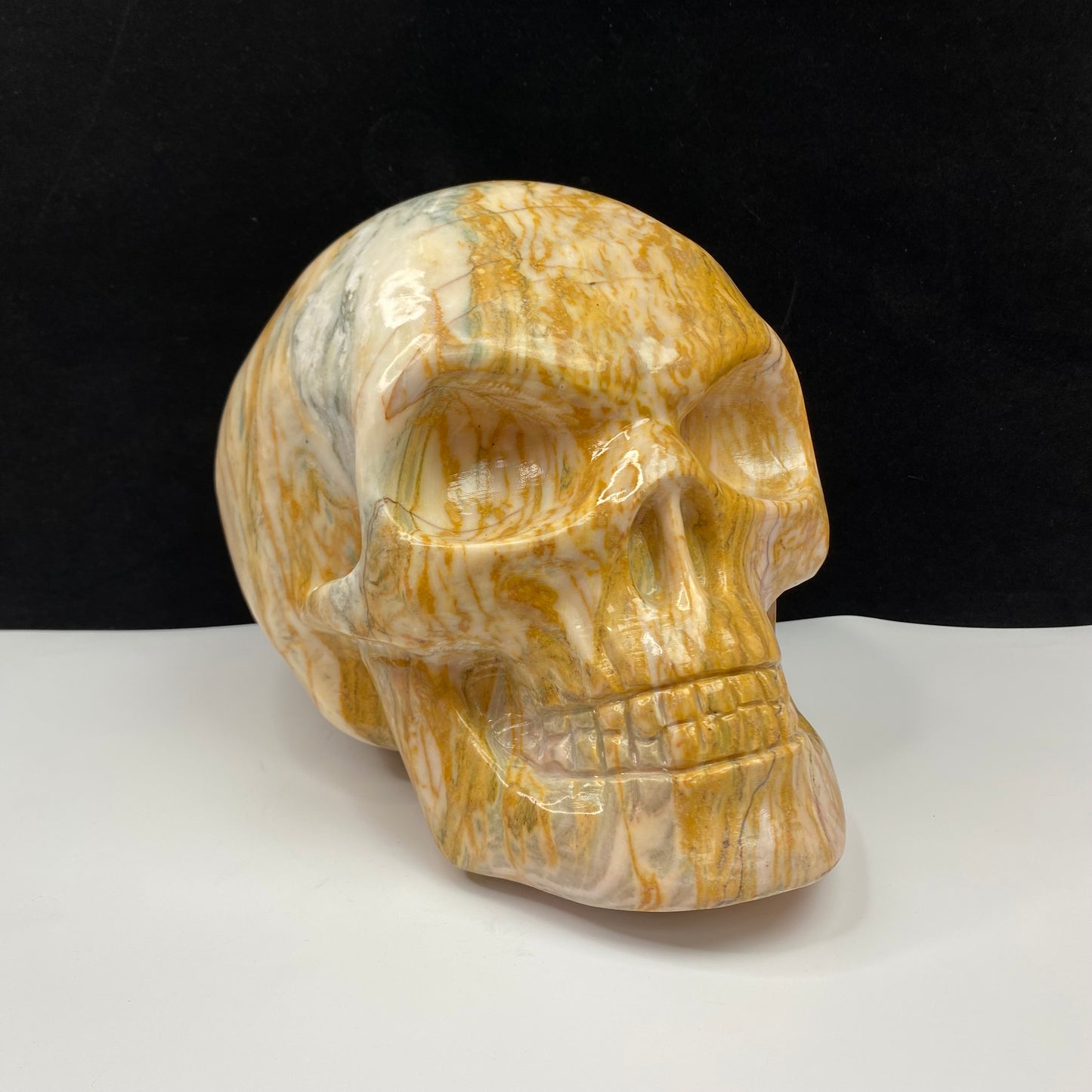 511-Large Carving white jade human skull