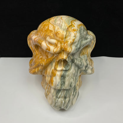 Large Carving white jade alien skull